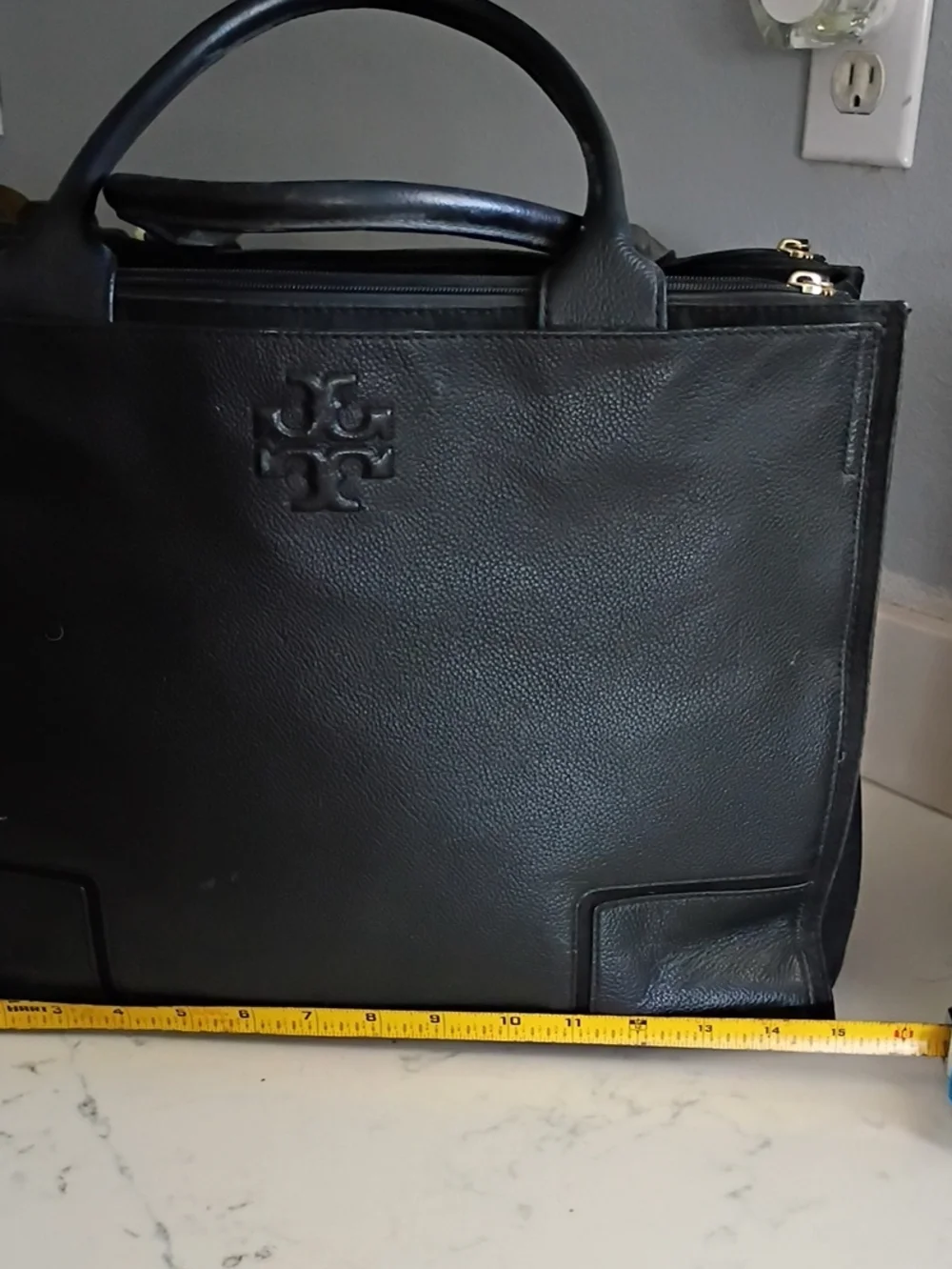 Tory Burch Black Leather Tote Bag
